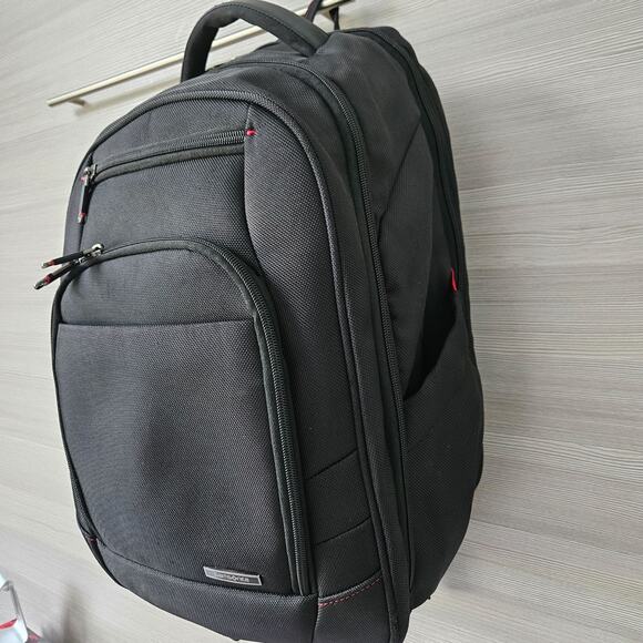 Samsonite Xenon 2 Laptop TSA Checkpoint Friendly Laptop Backpack Black Red Bag - Picture 10 of 16